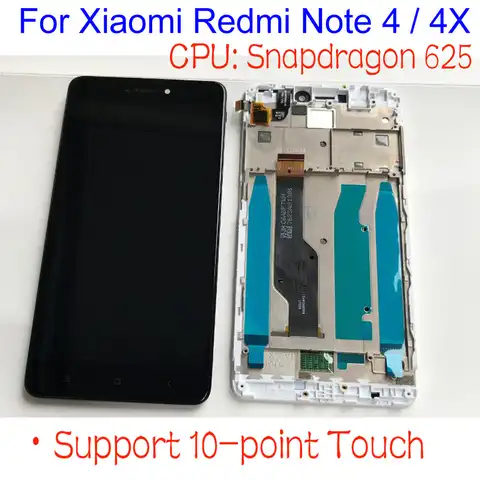 Дисплей с сенсорным экраном и дигитайзером в сборе для Xiaomi Redmi Note 4/4X, оригинальный/OEM