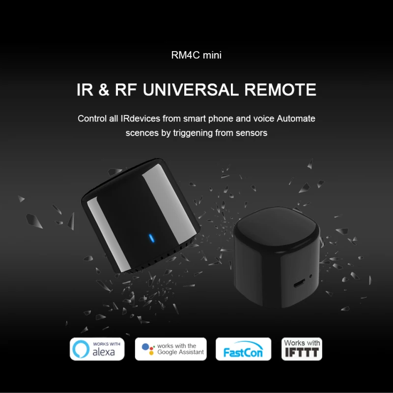 Фото Универсальный ИК-пульт Broadlink Bestcon RM4C Mini с поддержкой 4G Wi-Fi для кондиционеров, телевизоров, вентиляторов, с голосовым управлением через Alexa и Google Assistant. №5