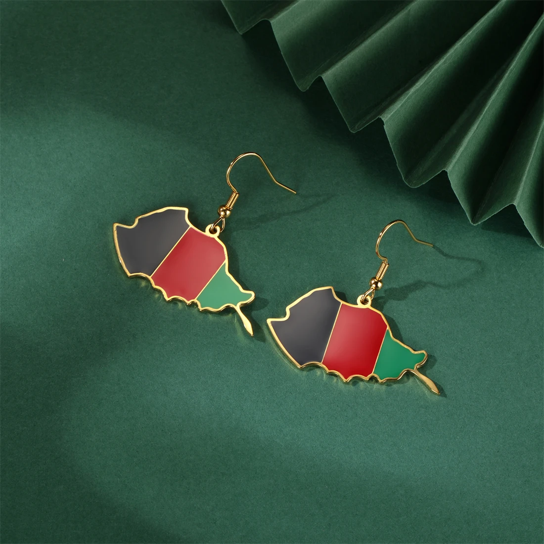 Серьги EUEAVAN с картой Афганистана из нержавеющей стали женские серьги золотого