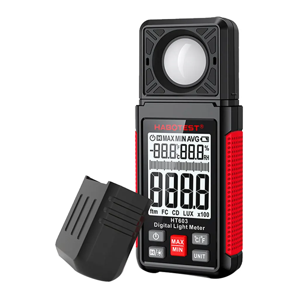 

Цифровой измеритель освещенности ручной тестер света Наружный измерительный прибор датчик влажности Портативный ЖК-дисплей HT603