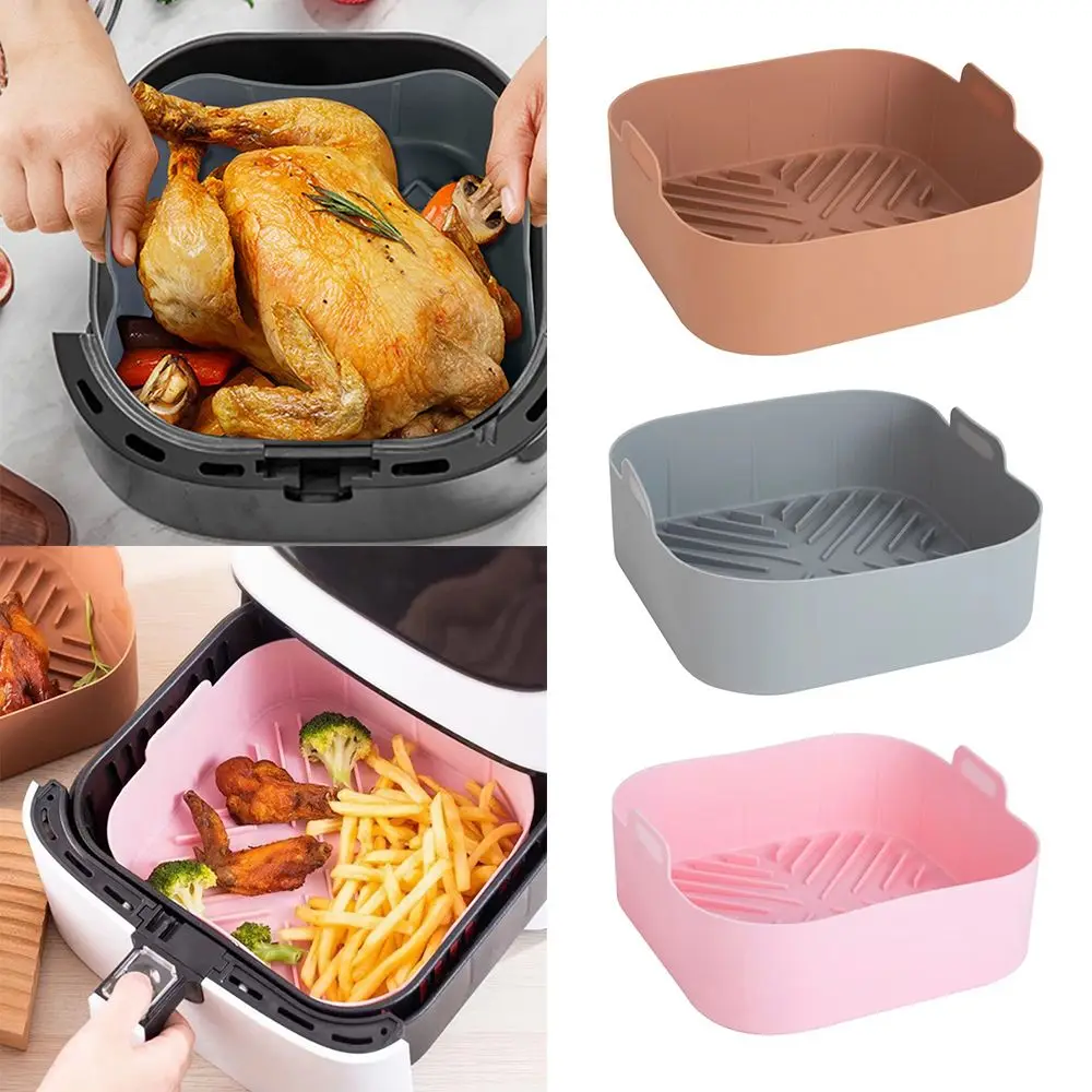 

Аксессуары для аэрофритюрницы, тарелка для пиццы, многоразовая для аэрофритюрницы, корзина для выпечки, сменные вкладыши, квадратный силик...
