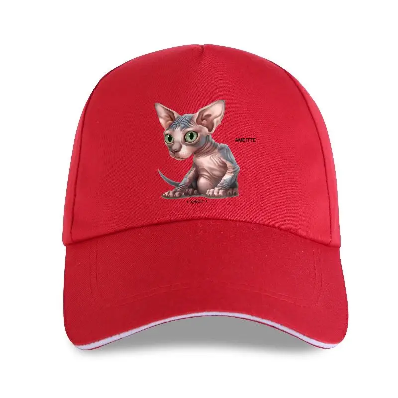 

New The Sphynx Cat Print Classic Summer Fashion Women Baseball cap Naughty Clever Kitten Design White Tops Girl Casual T