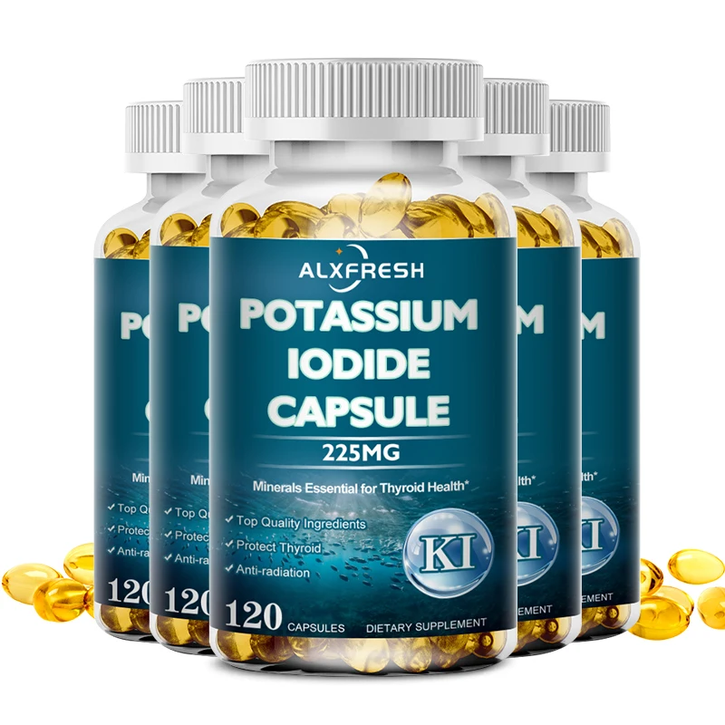 

5X Potassium Iodide Supplement 225 mg Dietary Thyroid Support Protectant KI Iodine Tablets Vitamin Optimum Potassium