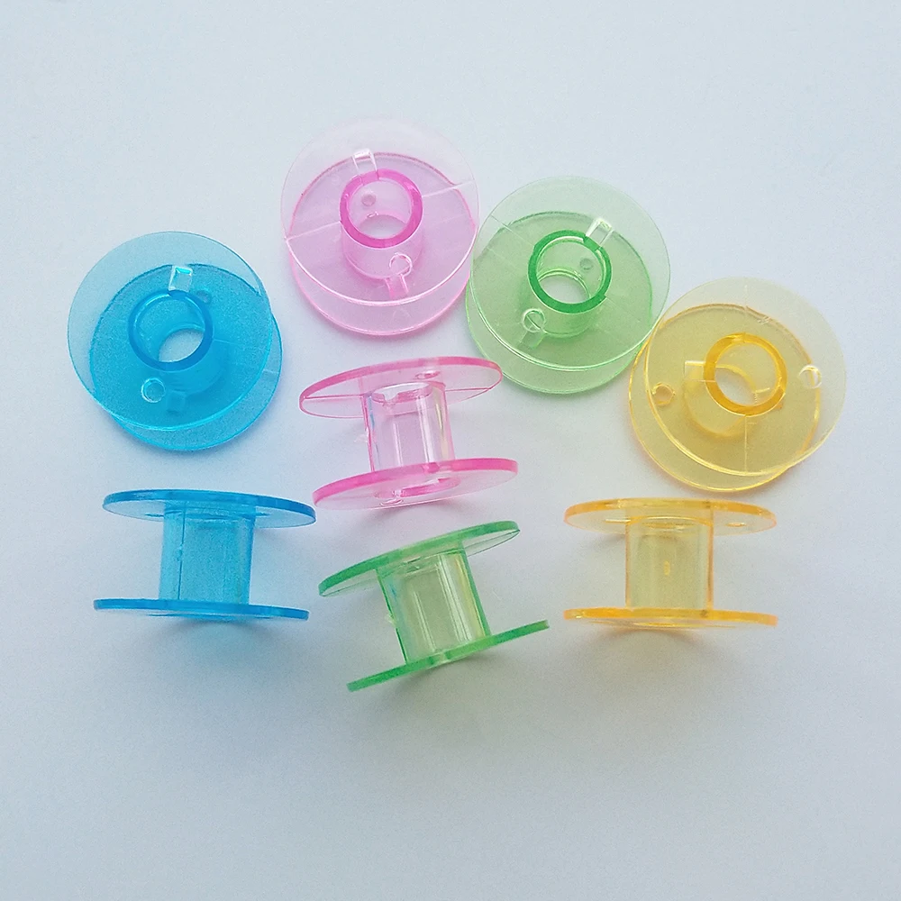 10Pcs/lot Sewing Bobbins Transparent Colorful Spools Home Universal Machine DIY Plastic Empty Tool Accessories Threads |