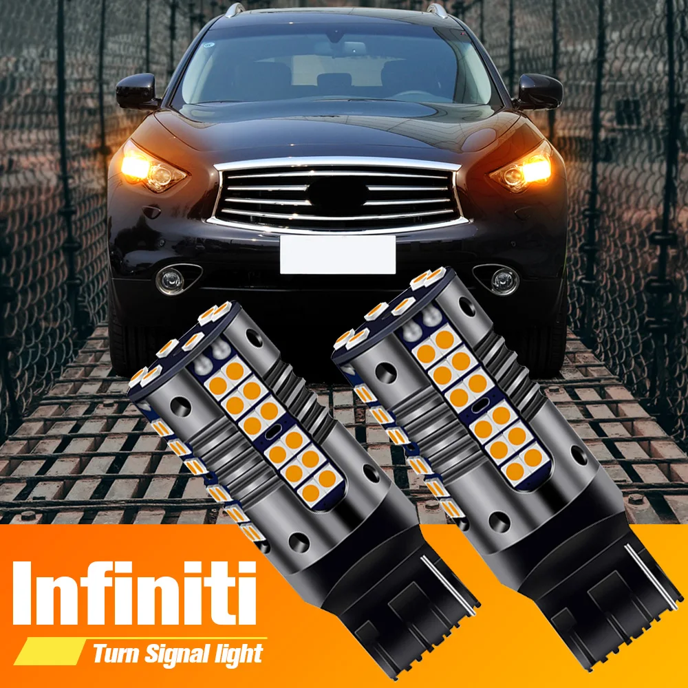 2pcs LED Turn Signal Light Blub Lamp WY21W T20 7440A Canbus For Infiniti G20 G35 G37 G25 M45 M35 M37 M56 Q45 Q50 Q60 Q70 Q40 - купить по