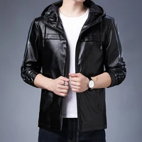 2022 new mens leather jacket mens pu leather hooded leather jacket shopkeeper feng shui leather quality motorcycle clothing