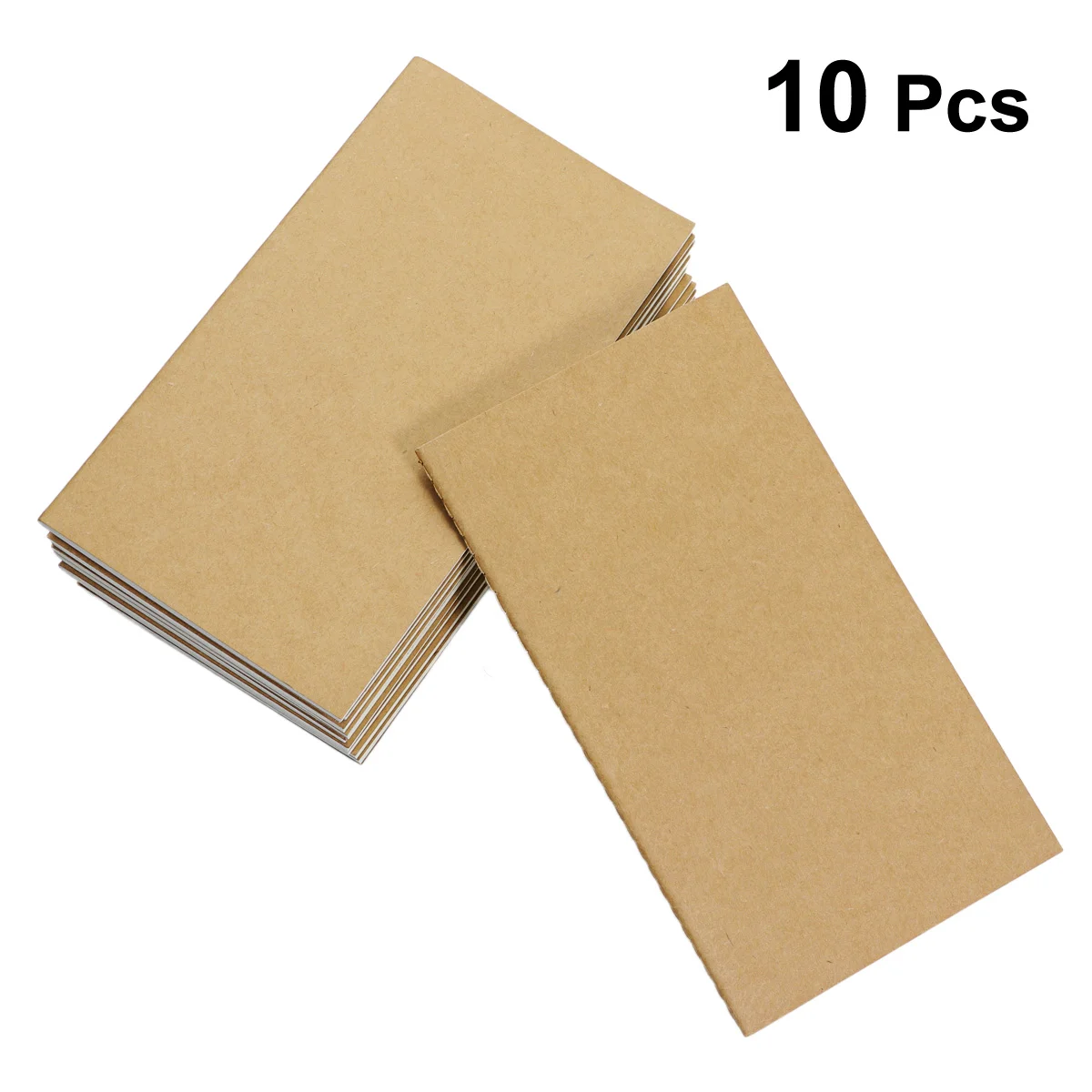 

10PCS Kraft Paper Notebook Blank Travel Journal Notepad for Writing Drawing School Office (White Pages)