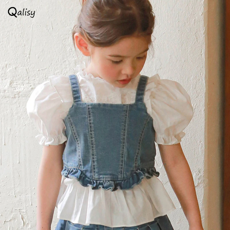 

Girls Denim Clothes Summer Kids Girls Casual Clothing For Girls Denim Suspender Fashion Children Vest