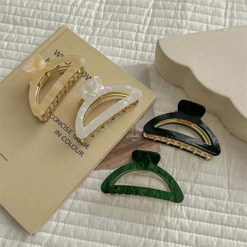 Французская простая изогнутая заколка для волос среднего размера женская на