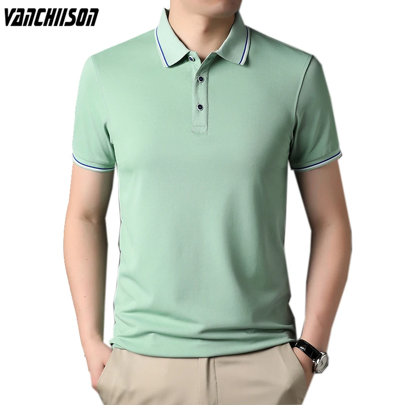 

Мужская летняя рубашка-поло с коротким рукавом, с отложным воротником