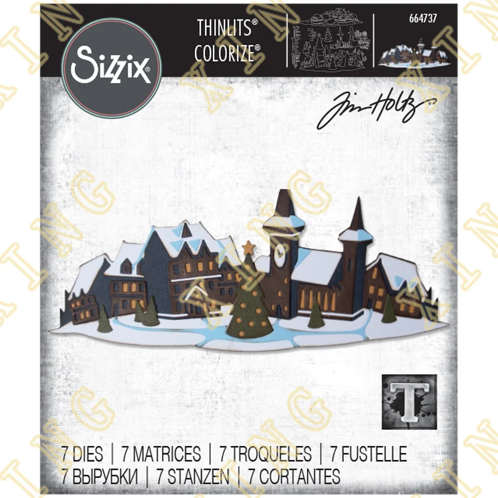 

Праздничная деревня цветные новые металлические вырезанные штампы фотография трафарет тиснение шаблон Сделай Сам поздравительная открыт...