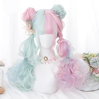 XG Synthetic with bangs ripples double color matching long curly hair wig cute girl party cosplay Lolita heat-resistant fiber