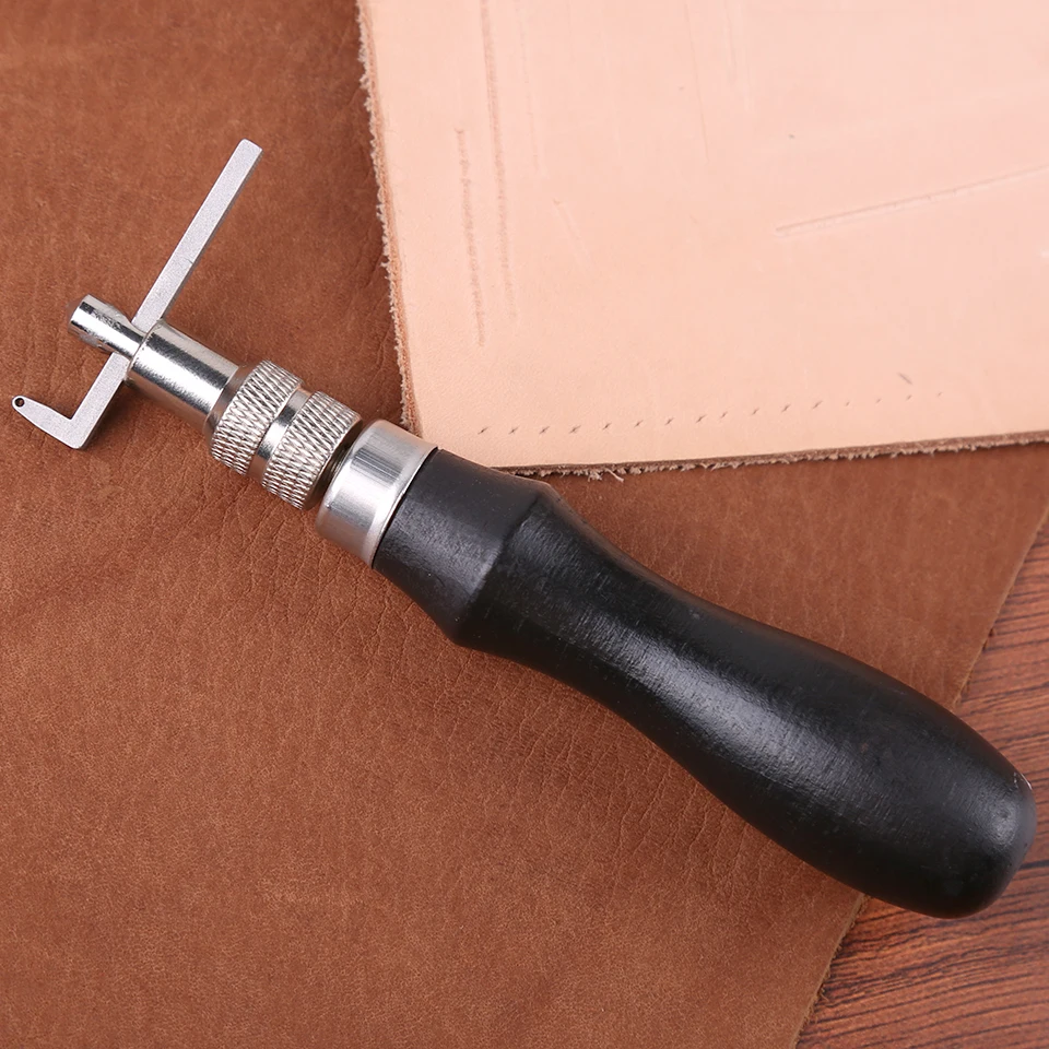 LMDZ Adjustable Leather Edge Stitching Groover Craft Tool Edge Stitching Groover Leather Craft Groove images - 6