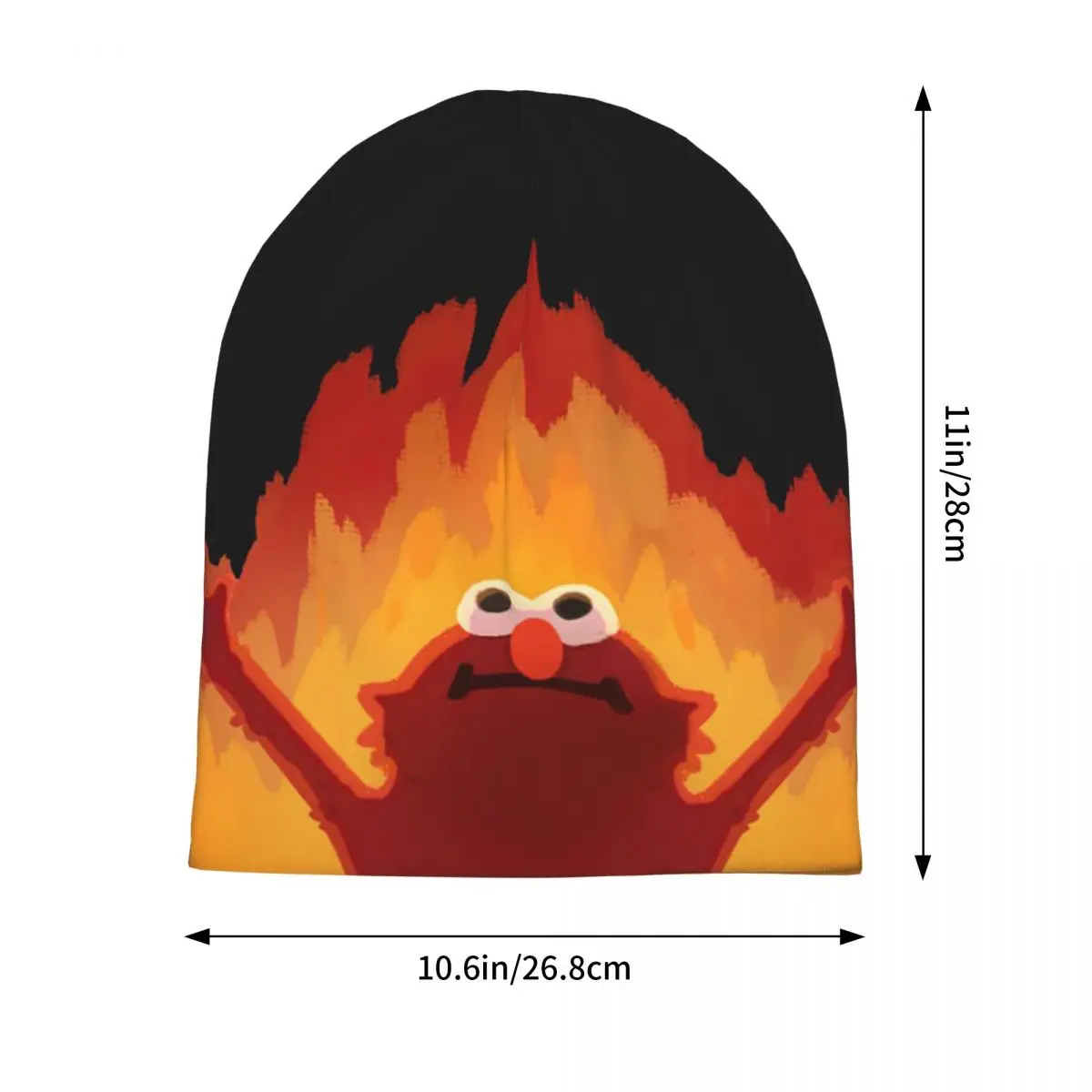 Фото Hellmo Elmo On Fire Теплая вязаная шапка-бини, модная шапка для осени и зимы, уличная шапка для взрослых унисекс. №2