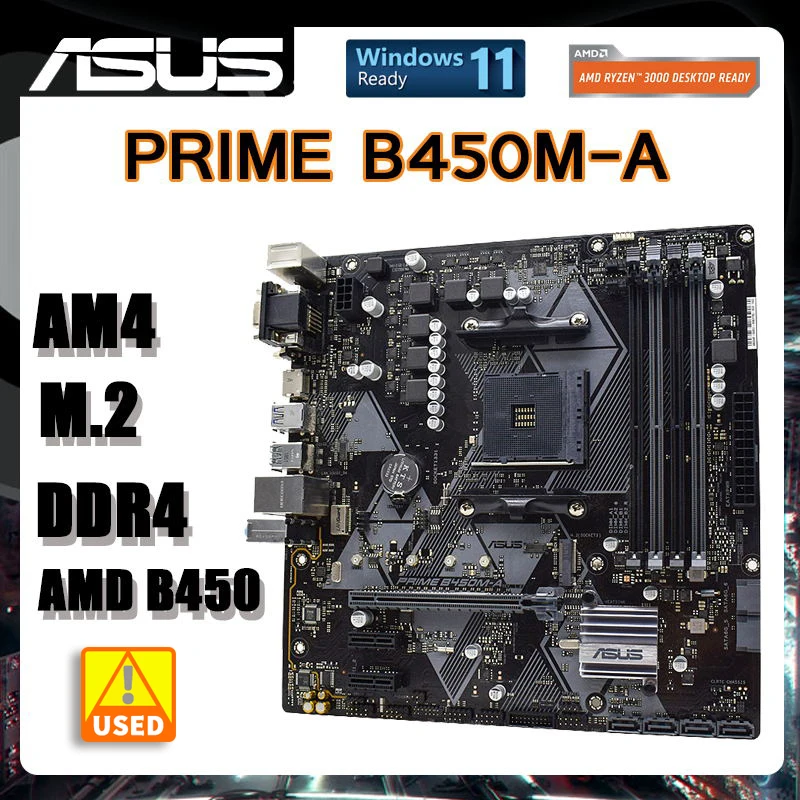 

B450 AM4 Motherboard For Ryzen 5 3600 cpus Asus PRIME B450M- A Motherboard DDR4 128GB AMD B450 PCI-E 3.0 M.2 USB3.1Micro ATX