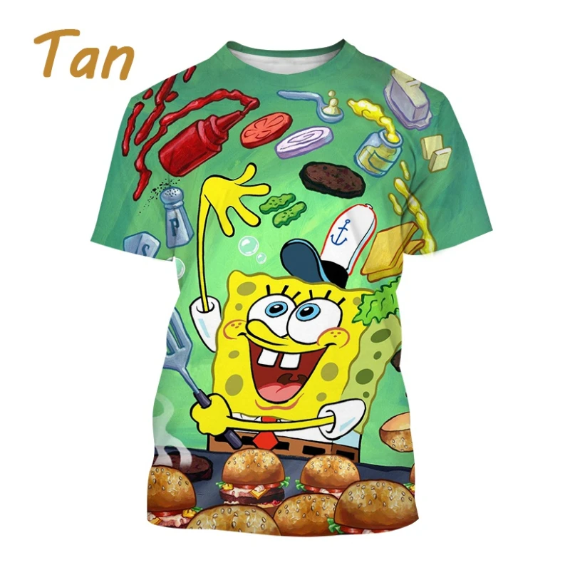 

Summer Fashion S-Sponge Anime Bob 3D Printing Men's and Women's Personality Fun T-shirt Top Short Sleeve