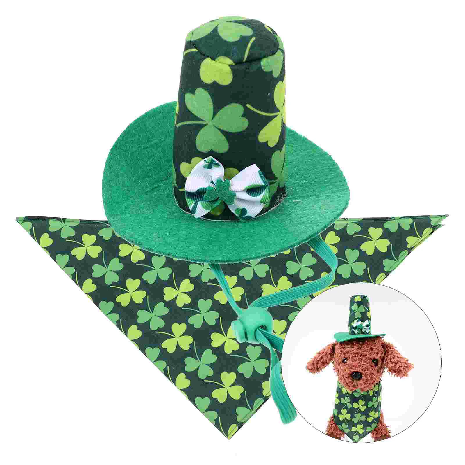 

1Set Decorative Dog Bib Adorable Dog Hat Multi-function Hat Triangular Scarf for Home Pets Party