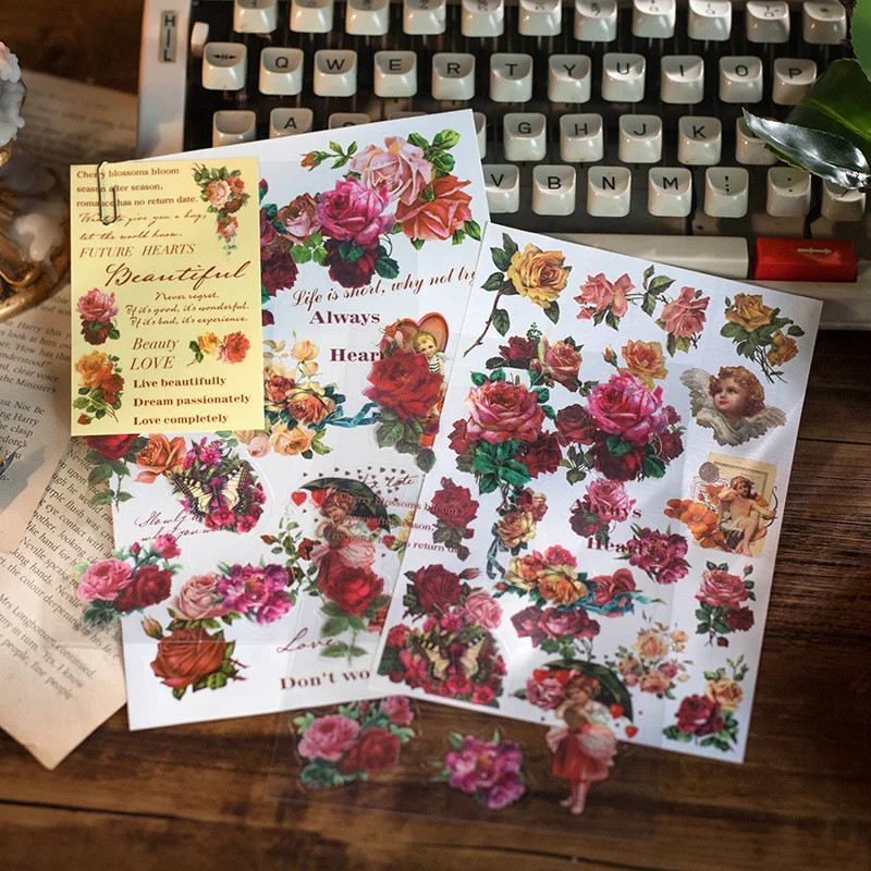 

5 шт., наклейки в виде розы для дневника