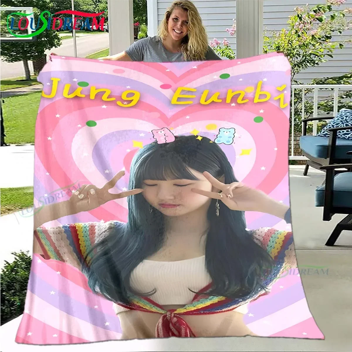 Одеяло Фланелевое с рисунком певицы E-Eunha тонкое портативное для дома путешествий