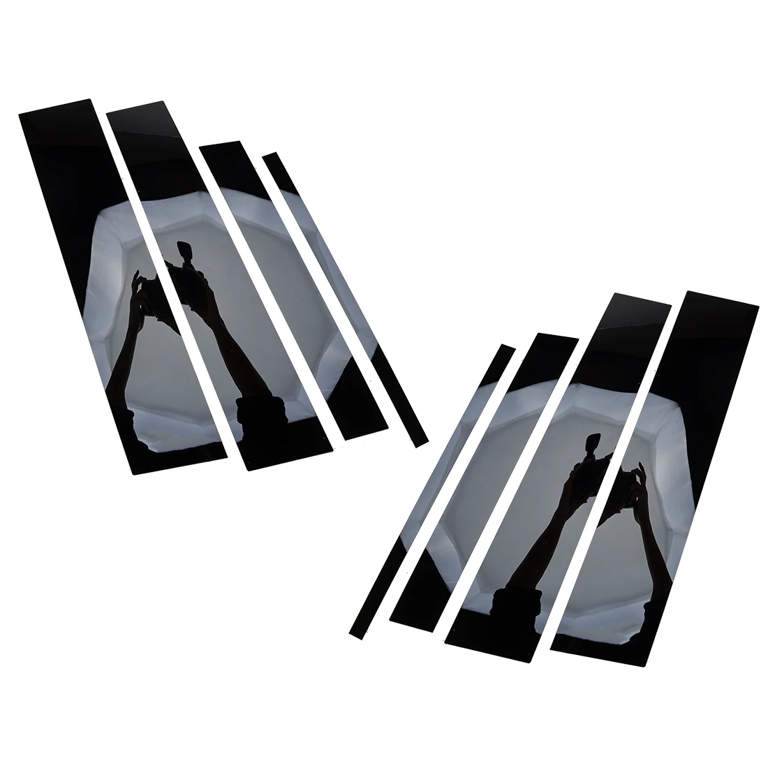 

Car Door Window Pillar Post Cover Trim Decal Set Fit For Toyota Highlander 2020 2021 2022 Bright Black PC