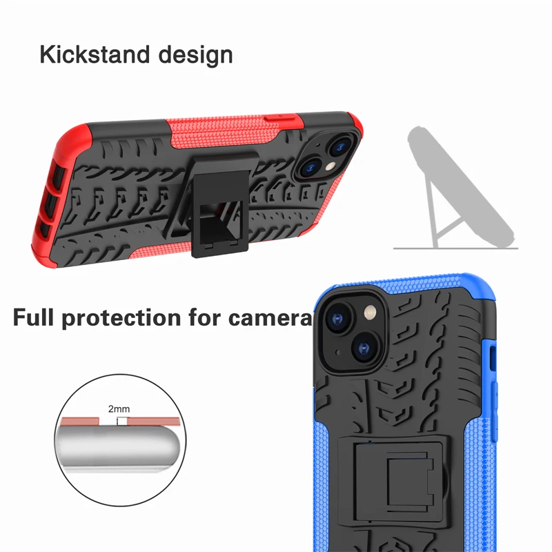 For iPhone 14 Max Case Silicone Robot Rubber Phone Holder Protective Hard Case for iPhone 14 Pro Max Case For iPhone 14 Cover