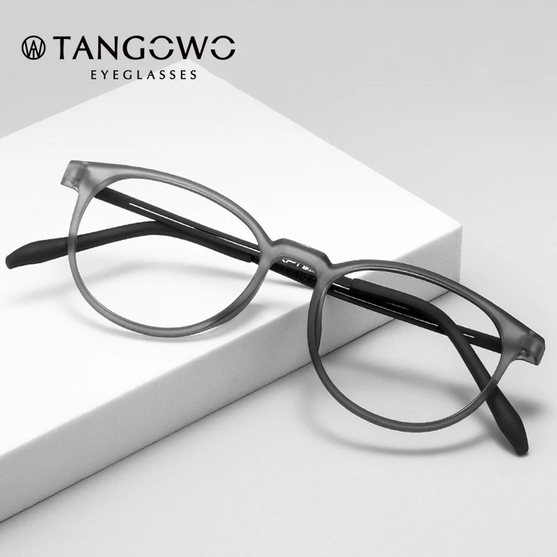 

TANGOWO ульсветильник TR90 ретро круглые титановые очки в оправе с сисветильник том блокирующие Близорукость Оптические очки по рецепту 9836