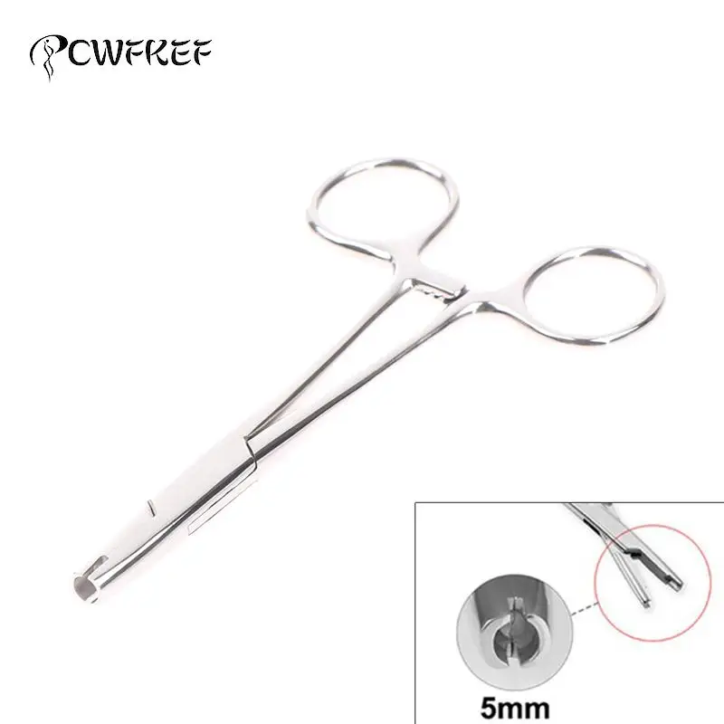 

1PC Sterile Surgical Steel Dermal Anchor Holding Tool Plier Tweezer Clamp Professional Disc Forcep Body Piercing Equipment 3-5mm