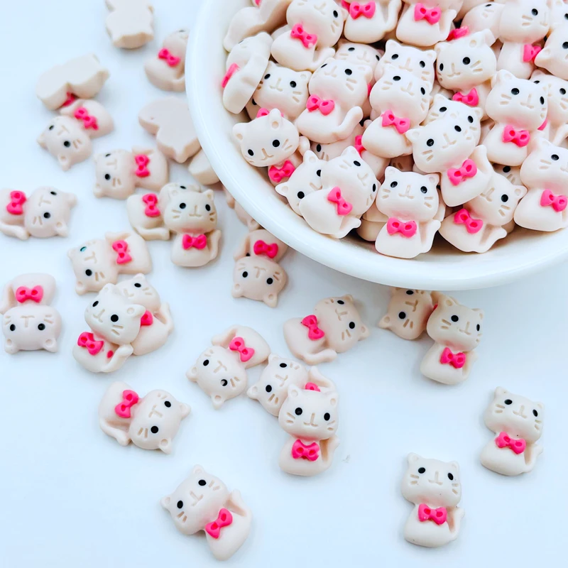 

20 шт., новые милые миниатюрные кавайные Мультяшные котята с плоским основанием, искусственные аксессуары для рукоделия K06