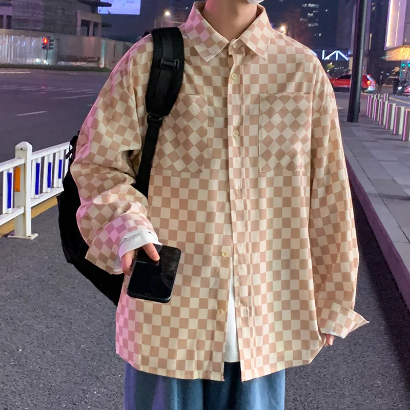 Рубашка Legible мужская с отложным воротником Повседневная блуза свободного покроя