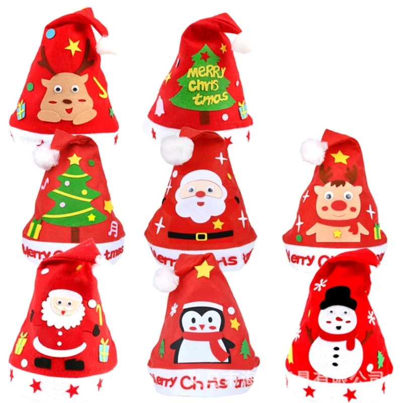 

DIY Рождественская шляпа Наборы для рукоделия Праздничная шляпа Праздничная шляпа Санта-Клауса Наборы ручной работы