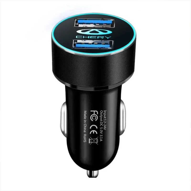 Автомобильное зарядное устройство с 2 USB-портами для Chery Tiggo 7 4 8 3 Pro 5x5 T11 E3 IQ QQ Arrizo