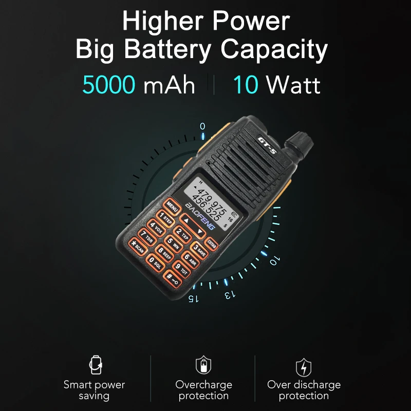 NEW Baofeng GT-5 30KM Max Walkie Talkie For Hunting hf Transceiver VHF UHF Ham Radio Long Distance Radio Station Upgrade Of UV82