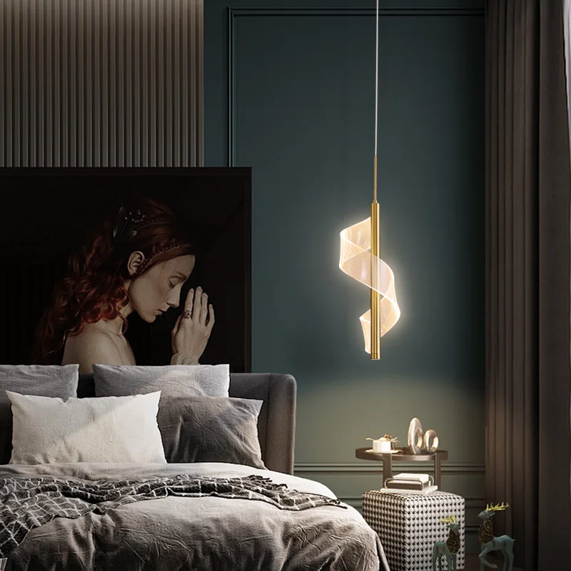 quarto moderno luz pingente de cabeceira minimalista luxo sala estar fundo da parede