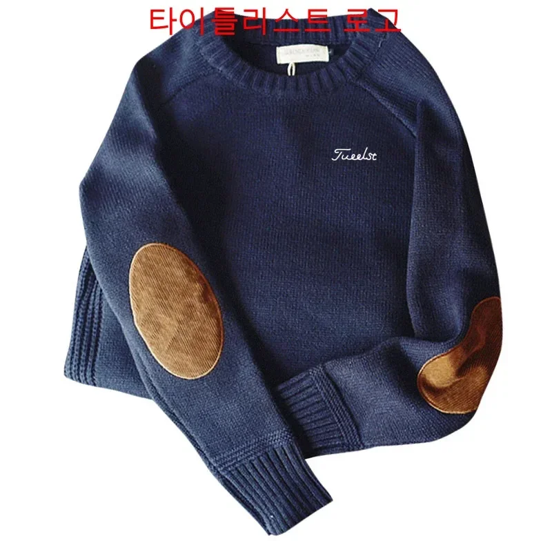 

Brand Titlesit Men Golf Sweater Fashion Patch Designs Knitted Sweater 2023 Winter Korea Style Harajuku Streetwear Knit Pullovers
