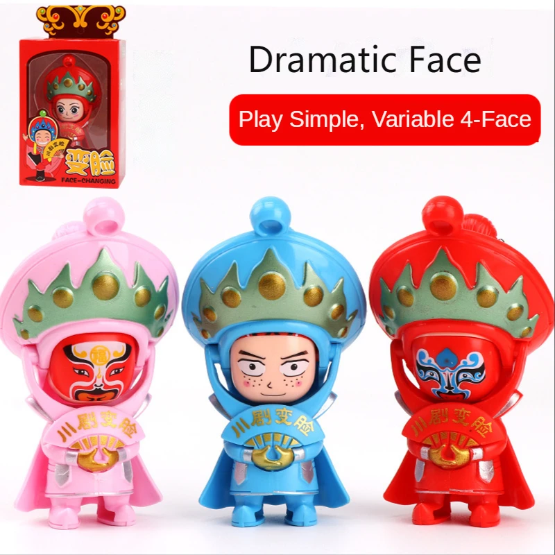 

Traditional Chinese Peking Opera Face-Changing Doll Sichuan Opera doll keychain Movable Children's Toys Collection Crafts