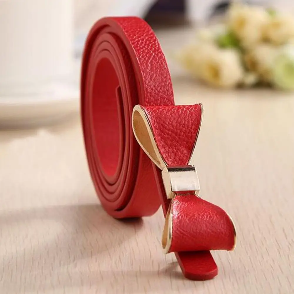 

Fashion New Bow Belts PU Leather Women Waist decoration Strap Girl High Waist Slim Girdle Ties Female Cute Apparel Accessories