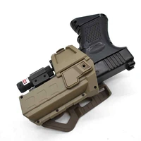 tactical airsoft gun holster for glock 17 18 22 26 right draw pistol holster case with flashlight bearing hunting belt holster