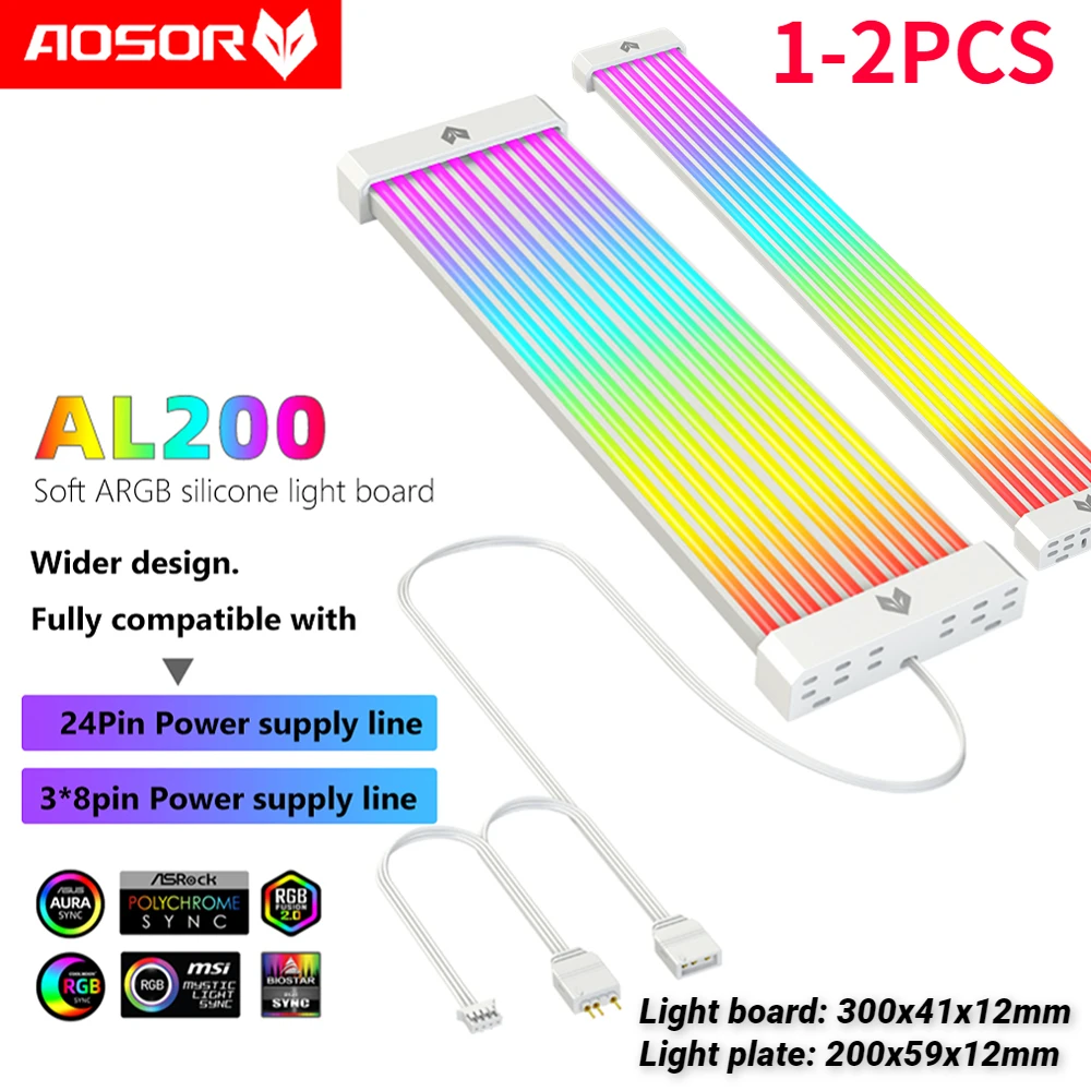 

COOLMOON AOSOR ARGB светодиодный светильник Strip для 24PIN материнской платы удлинитель кабеля Aura Sync Гибкая Женская полоса СВЕТОДИОДНЫЙ DIY Kit