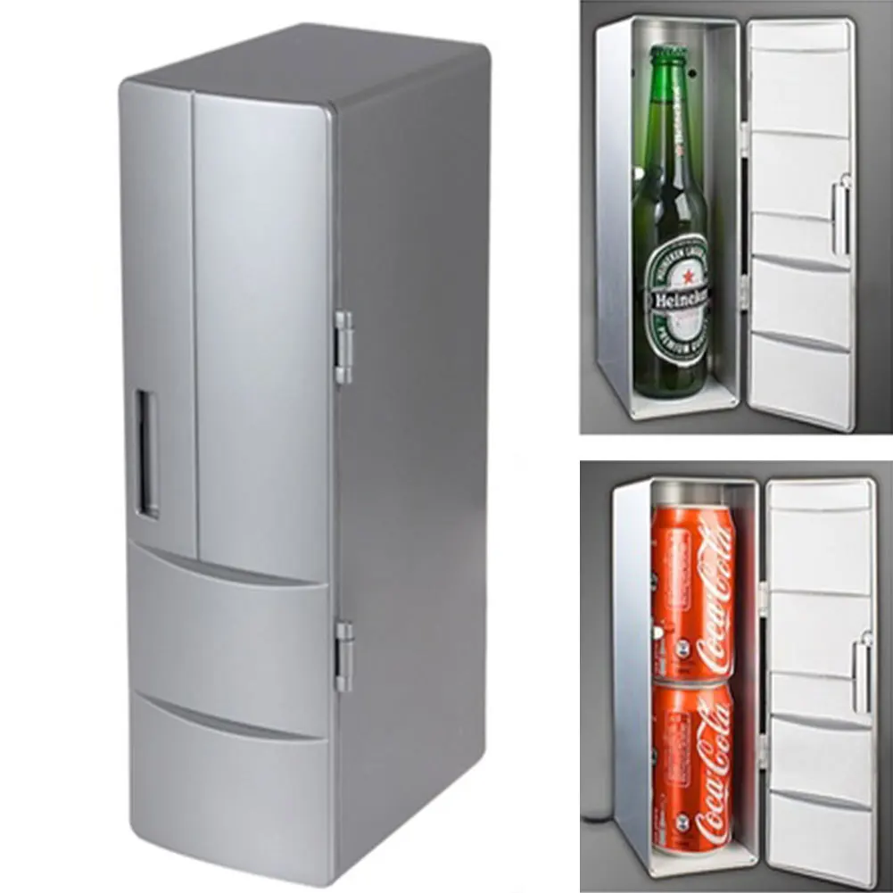 

5V USB Mini Refrigerator Cooler / Warmer Portable Fridge Cooler Beverage Drink Cans for Car Laptop PC Computer Power Bank