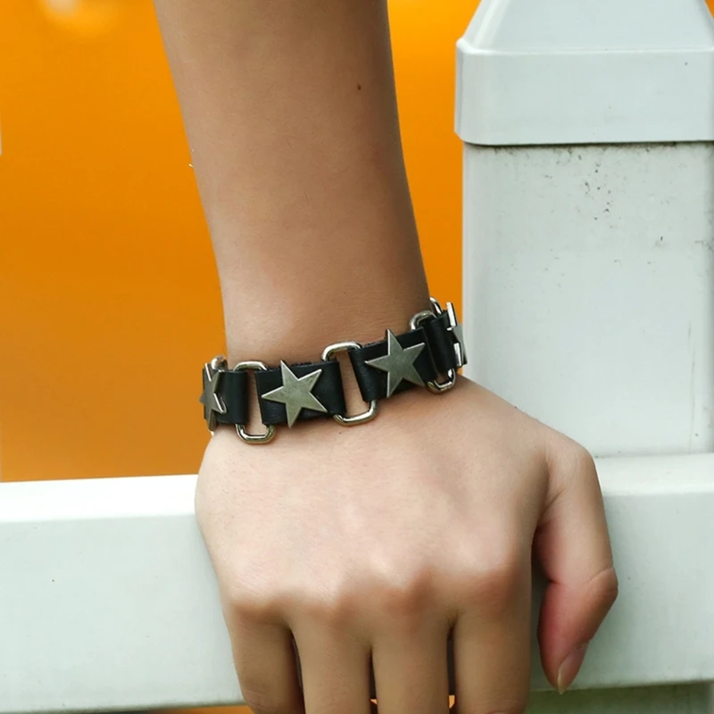 

Punk Vintage Belt Buckle Bracelet Cuff Wristband Hip Hop Leather Bracelet