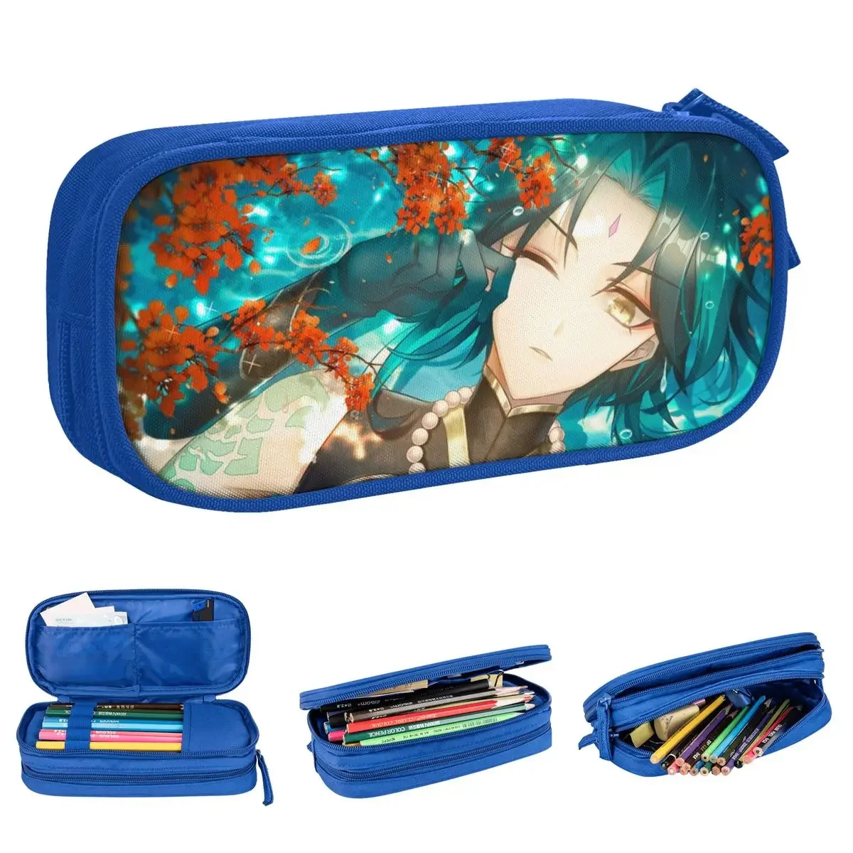 Милый ударопрочный карандаш Xiao Genshin Женский пенал для карандашей Детские