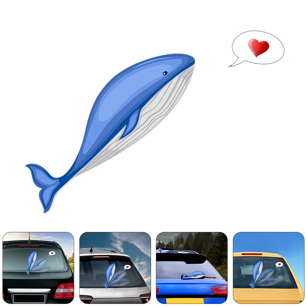 

Car Wiper Post Water-proof Stickers Rear Decals Decor Supplies Whale Window Adhesive Automobile Removable Creative PVC Cars