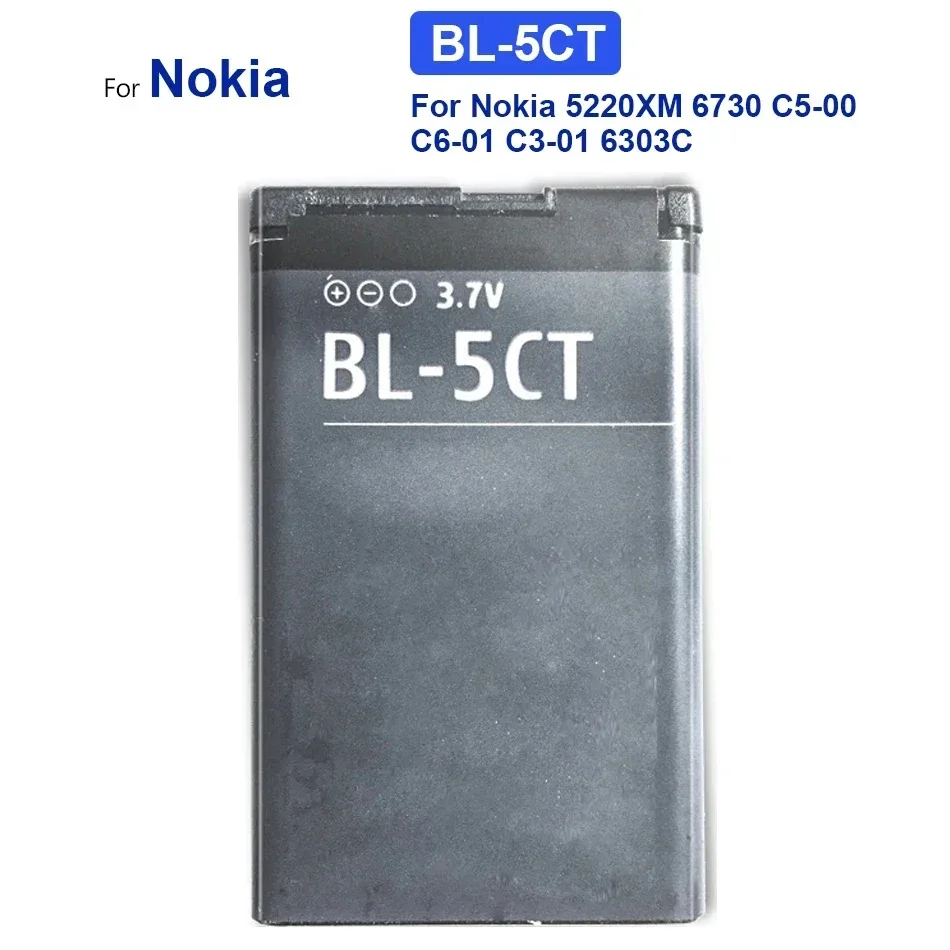 Аккумулятор для мобильного телефона Nokia 5220XM 6730 C5-00 C6-01 C3-01 6303C 5220 6730C C5 6303I BL 5CT BL-5CT 1050