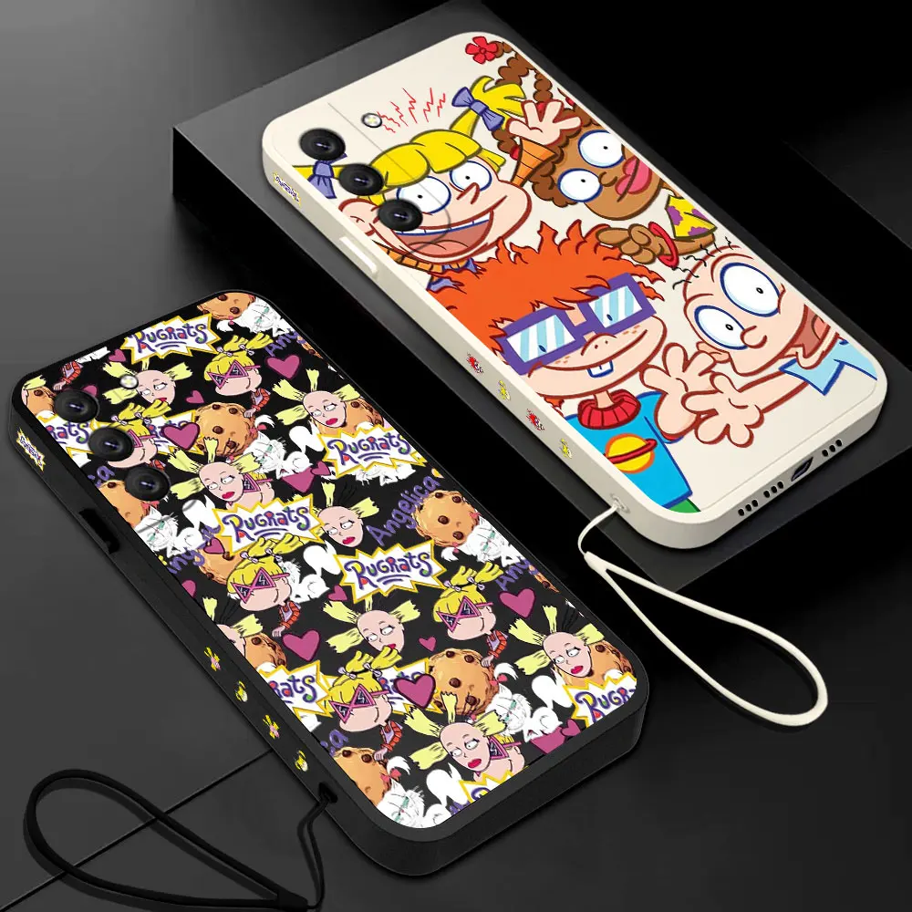 

Cartoon Rugart Phone Case For Samsung Galaxy S23 S22 S21 S20 Ultra Plus FE S10 4G S9 S10E Note 20 10 9 Plus With Lanyard Cover