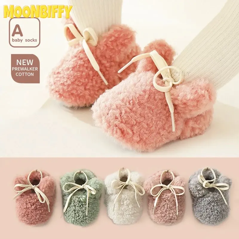 

Autumn Winter Thickened Warm Baby Shoes Bunny Non-slip Infant Floor Socks Toddler Soft-soled Shoes Newborn 0-24M