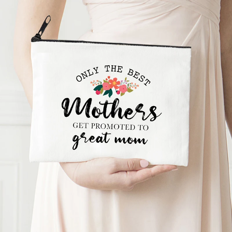 

Mother Day Makeup Bag Letter Flower Print Cosmetic Bags Best Mom Ever Make Up Bags Toiletries Organizer Pouch Ladies Gifts
