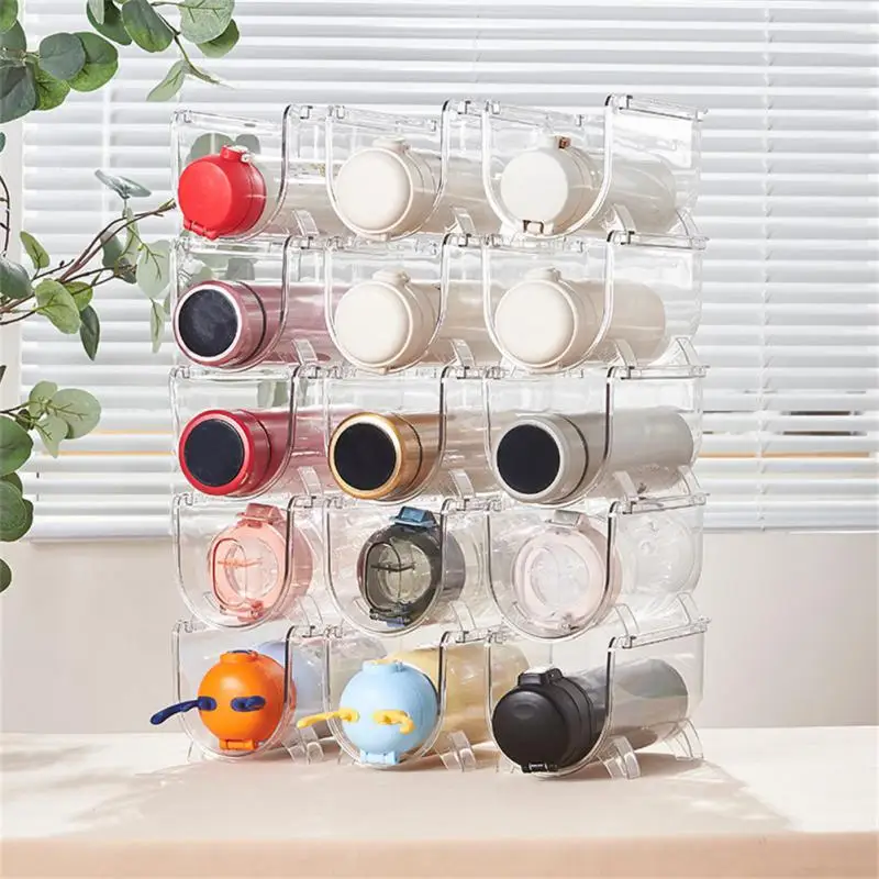

Stackable Cupboard Organizers And Storage For Water Bottle Carafe Stand Shelf Space-saving Insulated Tumbler Sports Transparent