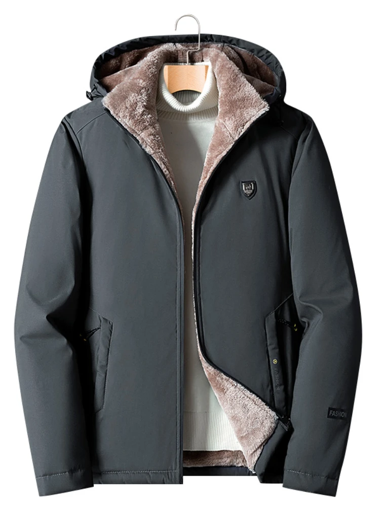 Men Winter New Casual Classic Warm Thick Fleece Parkas Jacket Coat Men Autumn Fashion Pockets Windproof Parka Men Plus Size 5XL