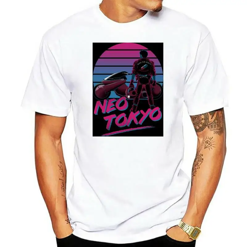 Eightin Welcome To Neo Tokyo Men T-Shirt Akira Shotaro Kaneda Motorcycle T Shirt Short Sleeve 100% Cotton O Neck Tees Vaporwave