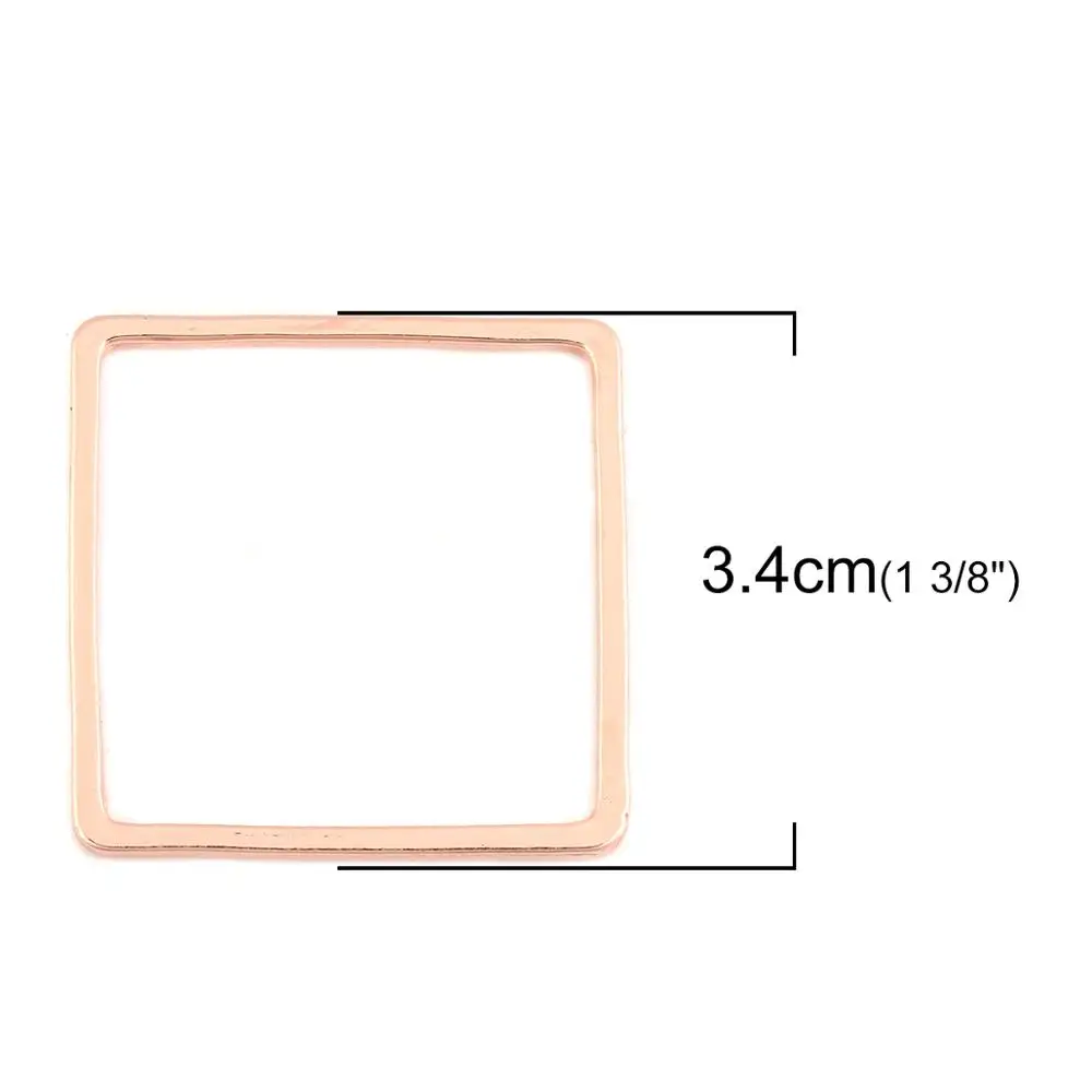 DoreenBeads Модные цинковый сплав разъемы квадратный Геометрический стиль розовое